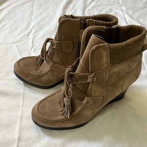 Franco Sarto women’s leather brown short boot size 8